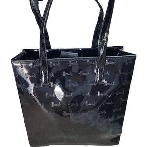Harrods handbag patent leather shoulder bag purse 11x11